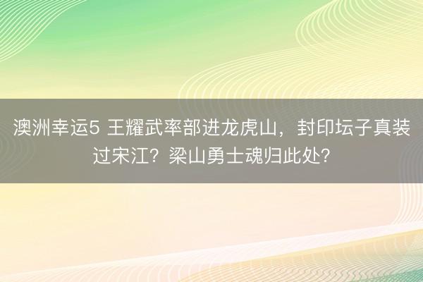 澳洲幸运5 王耀武率部进龙虎山，封印坛子真装过宋江？梁山勇士魂归此处？